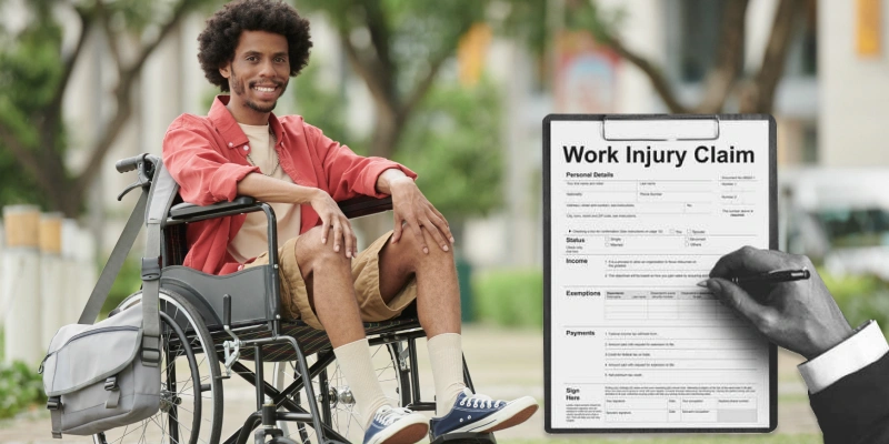 Disabled person image with Work injury form